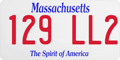 MA license plate 129LL2