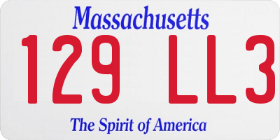 MA license plate 129LL3