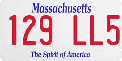 MA license plate 129LL5