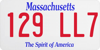 MA license plate 129LL7