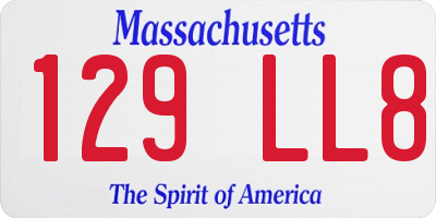 MA license plate 129LL8