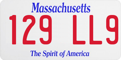 MA license plate 129LL9