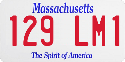 MA license plate 129LM1