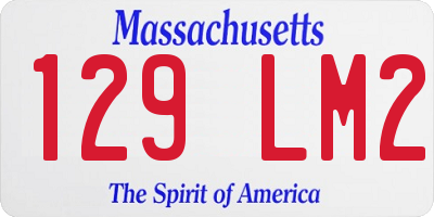 MA license plate 129LM2