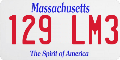 MA license plate 129LM3