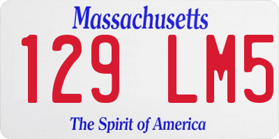MA license plate 129LM5