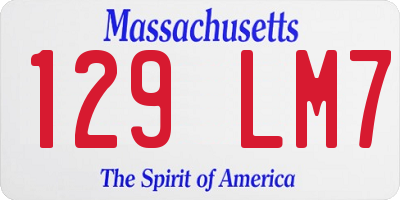 MA license plate 129LM7