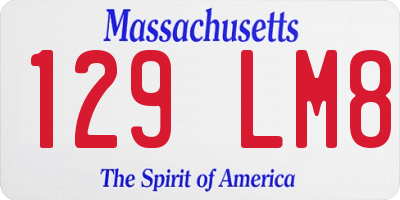 MA license plate 129LM8