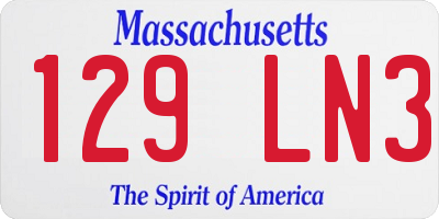 MA license plate 129LN3