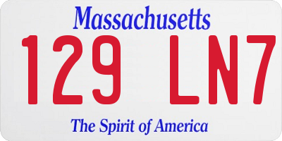 MA license plate 129LN7