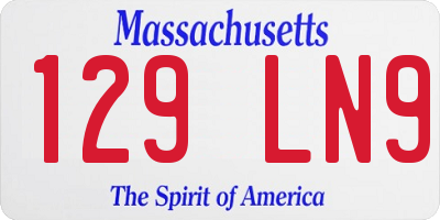 MA license plate 129LN9