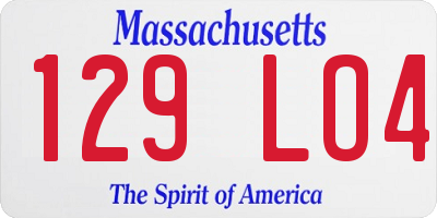 MA license plate 129LO4