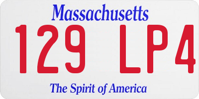 MA license plate 129LP4