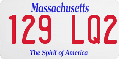 MA license plate 129LQ2