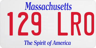 MA license plate 129LR0