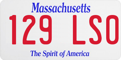 MA license plate 129LS0