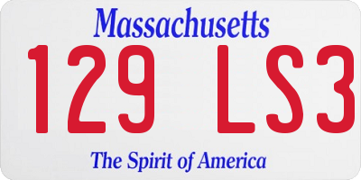 MA license plate 129LS3