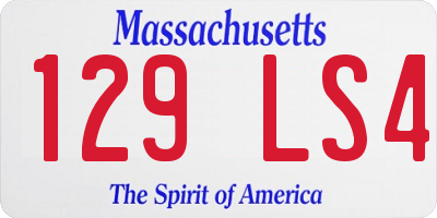 MA license plate 129LS4
