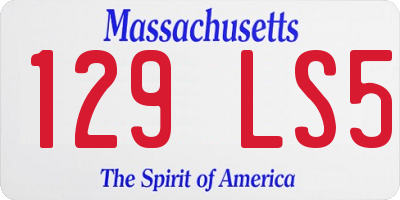 MA license plate 129LS5