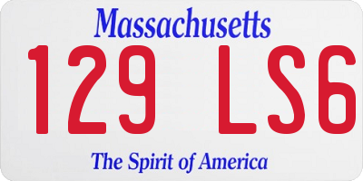 MA license plate 129LS6
