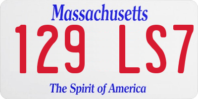 MA license plate 129LS7