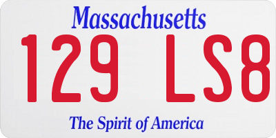 MA license plate 129LS8
