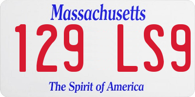 MA license plate 129LS9