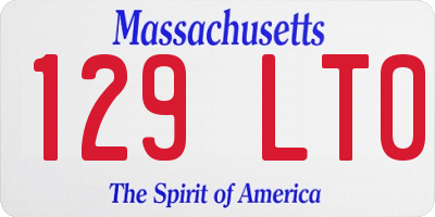 MA license plate 129LT0