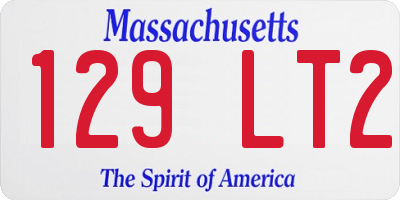 MA license plate 129LT2