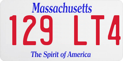 MA license plate 129LT4