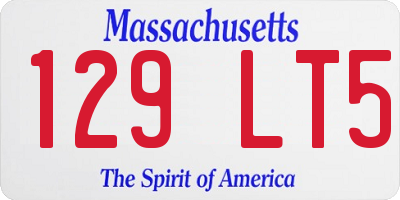 MA license plate 129LT5