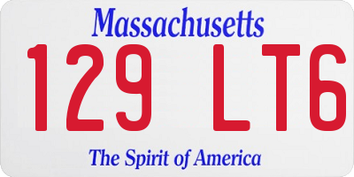 MA license plate 129LT6