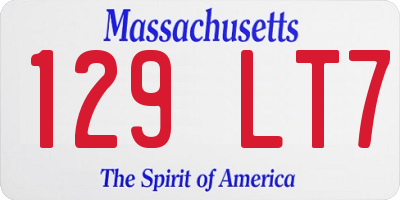MA license plate 129LT7