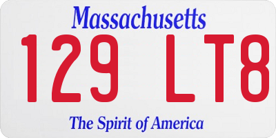 MA license plate 129LT8