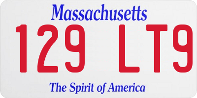 MA license plate 129LT9