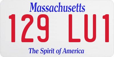 MA license plate 129LU1
