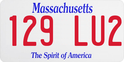 MA license plate 129LU2