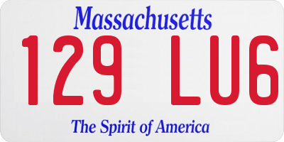 MA license plate 129LU6