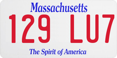 MA license plate 129LU7