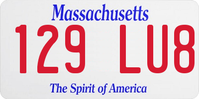 MA license plate 129LU8