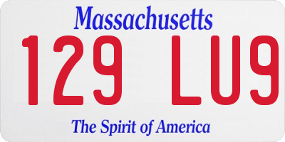 MA license plate 129LU9