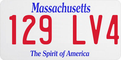 MA license plate 129LV4