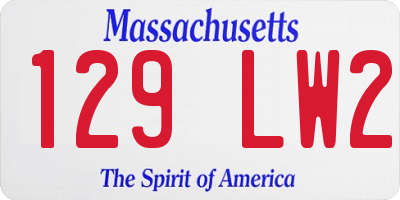 MA license plate 129LW2