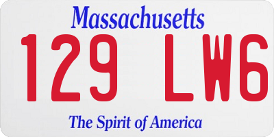 MA license plate 129LW6