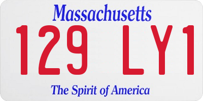 MA license plate 129LY1