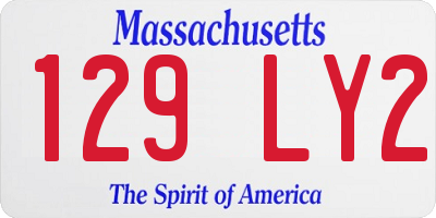 MA license plate 129LY2