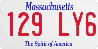 MA license plate 129LY6