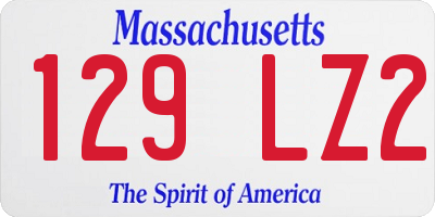 MA license plate 129LZ2