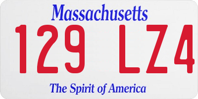 MA license plate 129LZ4