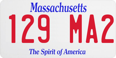 MA license plate 129MA2